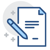 Graphic of pen and paper Graphic of pen and paper