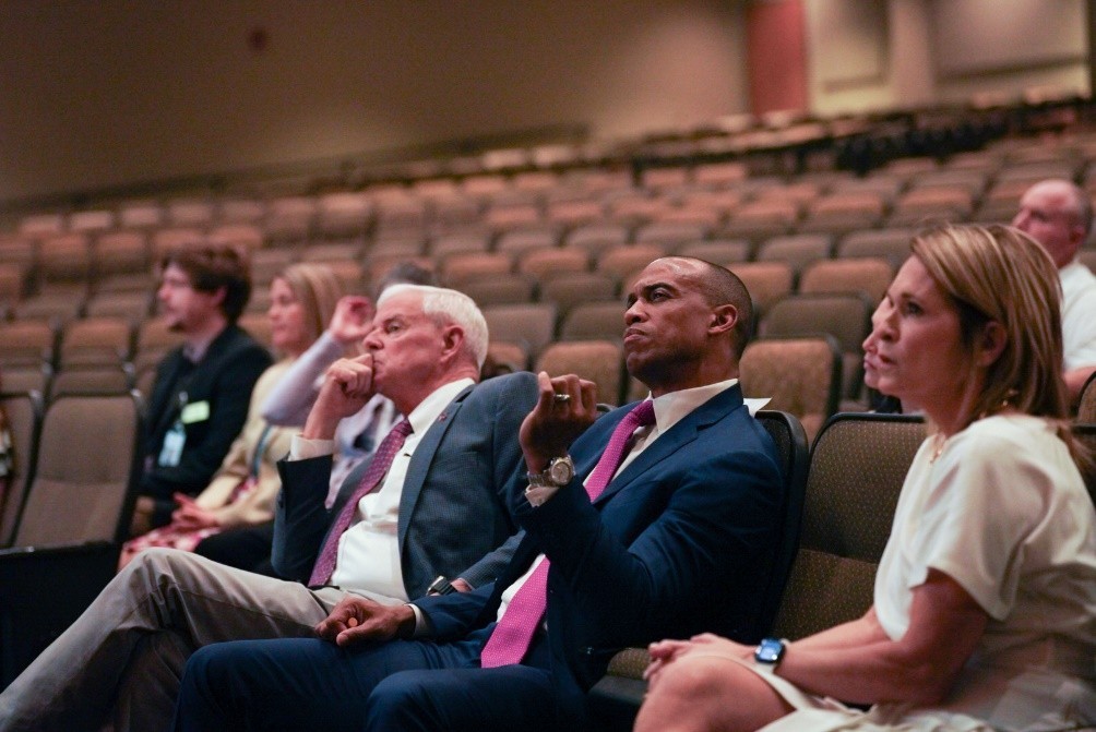 Secretary Turner and Rep. Womack then attended a presentation on innovative workforce housing. McAuley Place, a 160-unit affordable housing development is designed to accommodate teachers, staff and other residents of the Bentonville school district. Secretary Turner and Rep. Womack then attended a presentation on innovative workforce housing. McAuley Place, a 160-unit affordable housing development is designed to accommodate teachers, staff and other residents of the Bentonville school district.