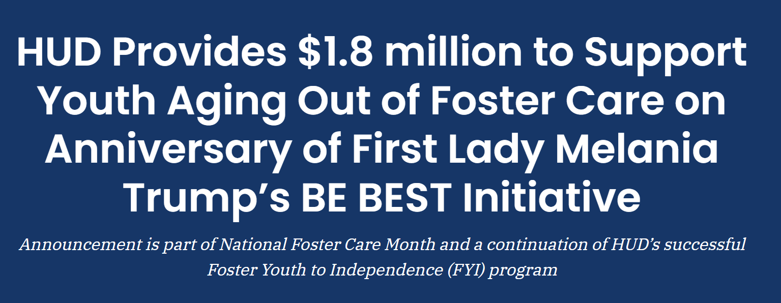 President Trump declares May as National Foster Care Month