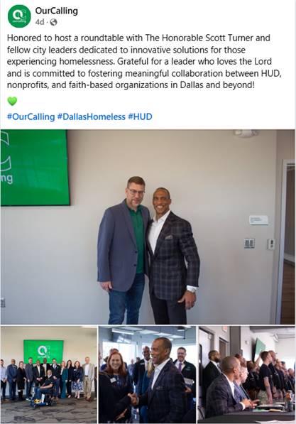 Secretary Turner toured OurCalling Secretary Turner toured OurCalling