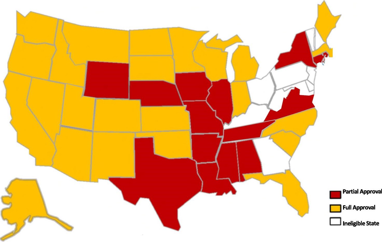 Map of Section 184 Loan Guarantee Approved States
