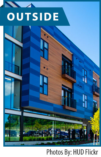 An image of the outside of a building, representing the Outside inspectable area.